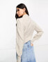 JDY puff sleeve jumper in stone