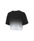 ფოტო #3 პროდუქტის Women's Threads Black and White Brooklyn Nets Repeat Dip-Dye Cropped T-shirt
