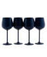 18 Oz Navy Stainless Steel White Wine Glasses, Set of 4