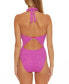 Фото #2 товара Trina Turk 300818 Tulum Maillot Plunge Halter One Piece SwimsuitSize 4