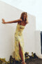 Фото #5 товара Платье из полупрозрачной ткани с принтом с открытыми плечами ZARA