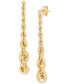 ფოტო #1 პროდუქტის Graduated Rope Linear Earrings in 14k Gold, 1 1/2 inch