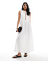 Фото #1 товара ASOS DESIGN poplin tie front maxi dress in white