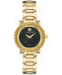 ფოტო #1 პროდუქტის Women's Swiss Greca Twist Gold Ion Plated Bracelet Watch 35mm