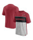 Фото #1 товара Men's Cardinal, Heathered Gray Arizona Cardinals Colorblock T-shirt