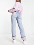 Фото #1 товара Only Robyn straight leg cloud print jeans in mid blue denim