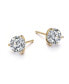 White Gold Plated 3-Prong Martini Solitaire Stud Earrings