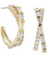 ფოტო #1 პროდუქტის Cubic Zirconia Small Crossover C-Hoop Earrings, 1"