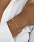 ფოტო #2 პროდუქტის 14K Gold over Sterling Silver Cubic Zirconia Bezel Cuban Chain Bracelet