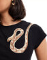 ASOS DESIGN baby tee with snake graphic in black