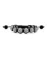 ფოტო #1 პროდუქტის White Clear Pave Crystal Shamballa Inspired Bracelet For Women Men Hematite Ball Black Cord String Adjustable