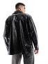 Фото #7 товара ASOS DESIGN oversized faux leather shacket in black