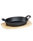 Фото #1 товара 2 Piece Cast Iron Oval Sizzler Plate Set