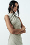 Фото #3 товара Платье миди со сборками без рукавов ZARA