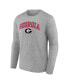 Фото #5 товара Branded Men's Heather Gray Georgia Bulldogs Campus Long Sleeve T-Shirt