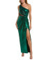 Фото #1 товара Marchesa Notte Foiled Gown Women's Green 0