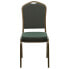 Фото #3 товара Hercules Series Crown Back Stacking Banquet Chair In Green Patterned Fabric - Gold Vein Frame