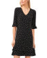 ფოტო #3 პროდუქტის Women's Floral Print V-Neck Ruffled Shift Dress