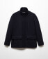 Фото #7 товара Men's Pockets Detail Short Wool Coat