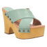 Фото #2 товара Dingo Driftwood Studded Platform Womens Green Casual Sandals DI849-335