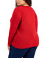 Фото #2 товара Plus Size Ribbed Metallic-Threaded Sweater