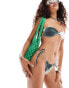 Фото #2 товара COLLUSION co-ord blurred print bikini bottom in green