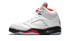 Кроссовки Nike Air Jordan 5 Retro Fire Red Silver Tongue (2020) (Белый)