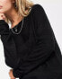 ONLY textured crew neck jumper in black