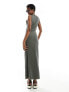 Фото #7 товара COLLUSION slash neck maxi dress in olive