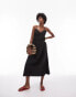 Фото #1 товара Topshop strappy pleated midi sundress in black