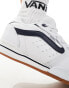 Vans rowley XLT chunky trainers in white and navy with gum sole detail