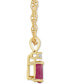 Фото #3 товара Macy's sapphire (1/2 ct. t.w.) & Diamond Accent 18" Pendant Necklace in 14k Gold (Also in Ruby & Emerald)