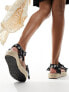 Arizona Loves Trekky raffia bandana print sandals in black