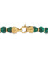 Фото #2 товара Malachite Bead Stretch Bracelet in Gold-Tone Ion-Plated Stainless Steel