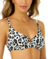 Фото #3 товара Women's Leopard-Print V-Wire Bikini Top