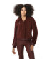 ფოტო #1 პროდუქტის Women's Short Sheepskin Fur Jacket, Outer Burgundy Curly Wool