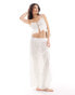 IIsla & Bird broderie strappy beach top co-ord in white