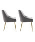 Upholstered Performance Velvet Accent Chair With Metal Leg (Set of 2)