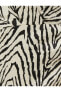 Zebra Desenli Mini Elbise Uzun Kollu