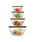 Фото #2 товара Joyful 4 Piece Glass Mixing Bowls with Lids Set