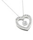Фото #3 товара Macy's diamond Orbital Heart Halo Pendant Necklace (1/3 ct. t.w.) in 10k White Gold, 16" + 2" extender