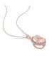 Morganite (9 3/4 ct. t.w.), White Sapphire (1/4 ct. t.w.) and Diamond (1/4 ct. t.w.) Vintage-Inspired Halo Necklace in 14k Rose Gold