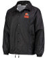 Фото #4 товара Men's Black Cleveland Browns Coaches Classic Raglan Full-Snap Windbreaker Jacket