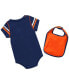 Newborn and Infant Boys and Girls Navy, Orange Virginia Cavaliers Chocolate Two-Piece Bodysuit and Bib Set