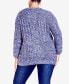 ფოტო #2 პროდუქტის Plus Size Charli Cable Round Neck Sweater