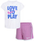 ფოტო #22 პროდუქტის Little Girls Dri-FIT All Day Short Sleeve Tee and Shorts Set