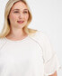 Фото #2 товара Plus Size Harmony Open-Trim Elbow-Sleeve Top