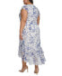 ფოტო #2 პროდუქტის Plus Size Floral-Print Flutter-Sleeve Midi Dress