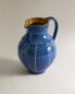 Striped ceramic jug