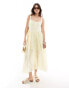 ASOS DESIGN voile picnic midi sundress in lemon Желтый, 40 - фото #1